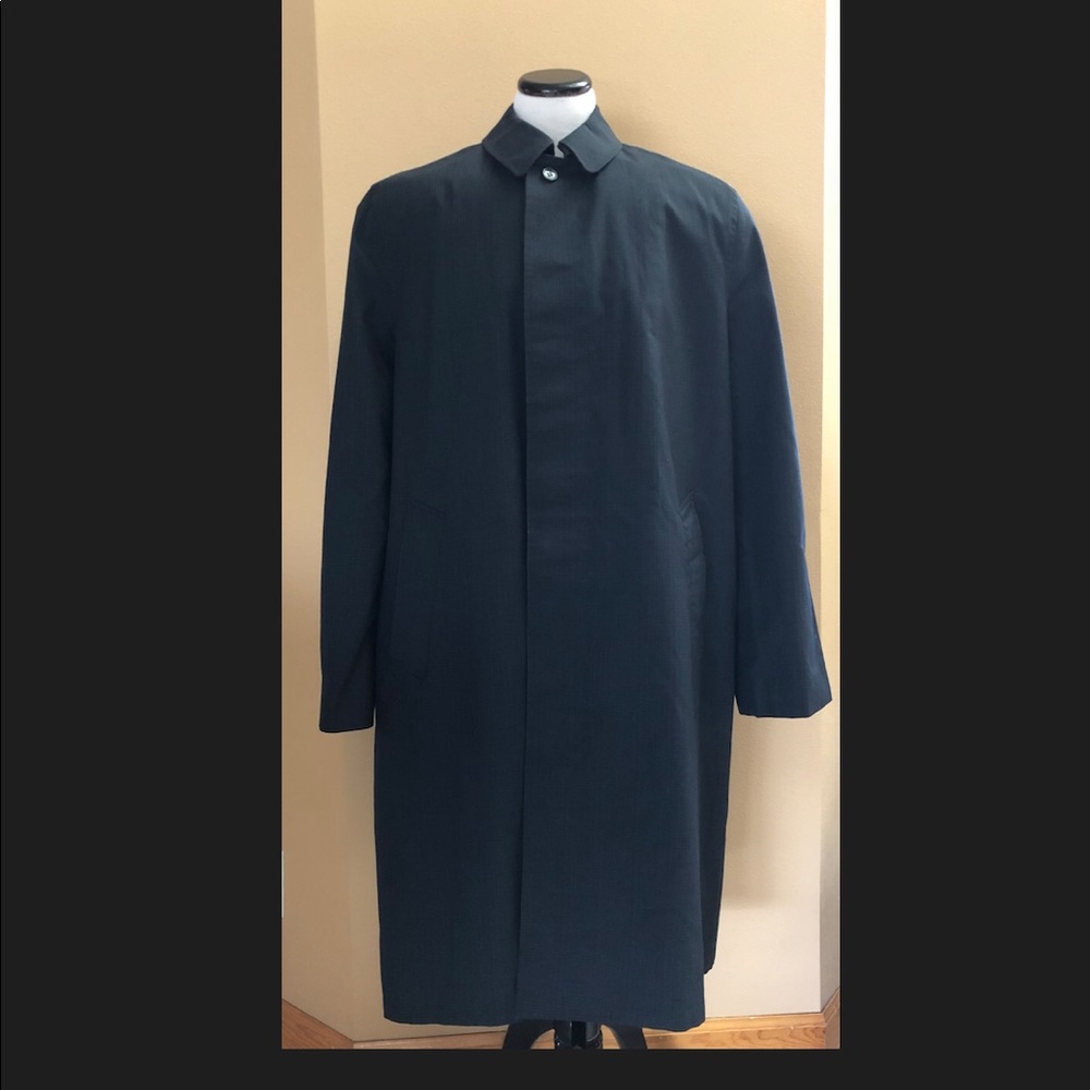 Exquisite Navy Blue Plaid Trench